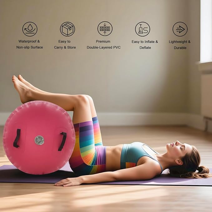 Air Roller Gymnastics Barrel Inflatable Tumbling Roller Air Mat with Electric Pump for Backhandspring Training Yoga Cheerleading Home Use Gym
