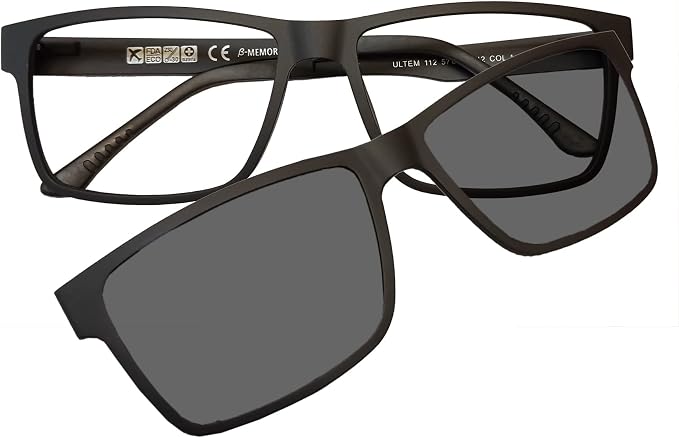 Circleperson Clip on Sunglasses for Men Magnetic glasses 2 in 1 Polarized Big Size 57-16-142