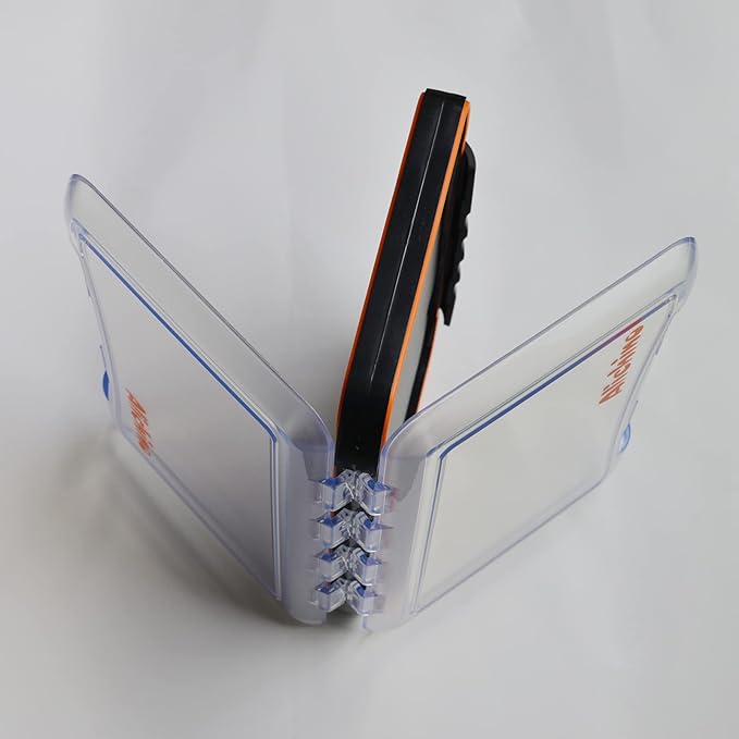Large Fly Box for Fly Fishing Flies, Double Sided Waterproof Fishing Tackle Storage Boat Foam Fly Fishing Box (Grey Foam Insert, Only Box)