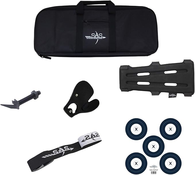 SAS Takedown Recurve Archery Bow Case Accessory Package Stringer Finger Tab