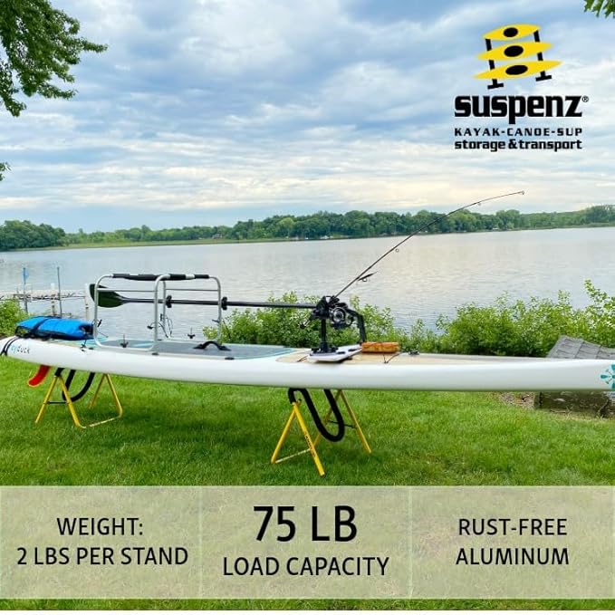 Suspenz SUP Stands, Stand Up Paddle Board, Surfboard Foldable Racks, EZ-Fold Portable Stand, Yellow 22-1901