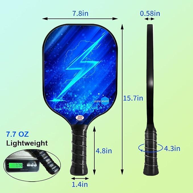Pickleball Paddles Set of 2 or 4, USAPA Approved Fiberglass Pickleball Racket Set with 4 Outdoor Pickleballs and 1 Carrying Case