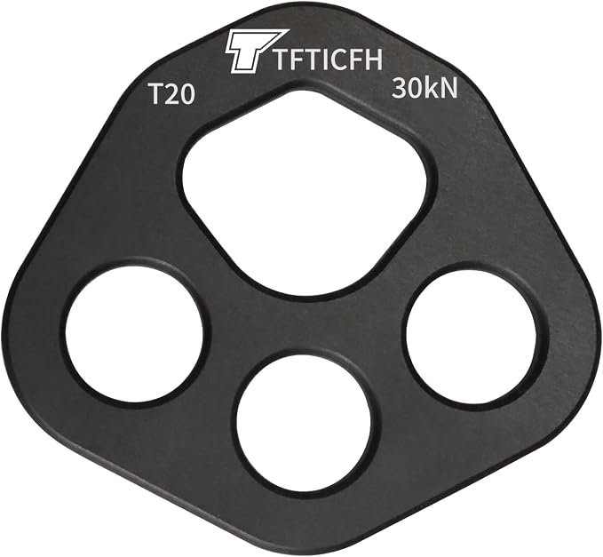 30kN/40kN Rigging Plate, Aluminum Anchor Multiplier Plate, Force Divider Plate Bear, Climbing Descender Connector Gear for Hammock Firefighting Arborist Rock Climbing Rescue Cave Yoga Rappel