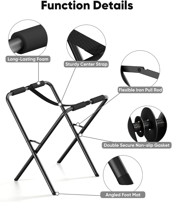 Folding Kayak Stand, 180 lbs Capacity Heavy Duty Metal Kayak Storage Rack for Canoe, SUP & Paddle Board, Portable Kayak Rack for Outdoor & Indoor