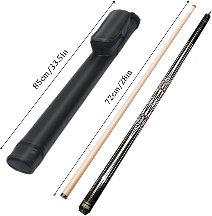SUPERDIAMOND Pool Cue Stick Set Billiard Cue Sticks with Hard Case, 2-Pieces 58" Pool Table Sticks, 12.5 mm Tip Pool Queue,Pool Stick Set for Home Recreation, Billiards Clubs, Training