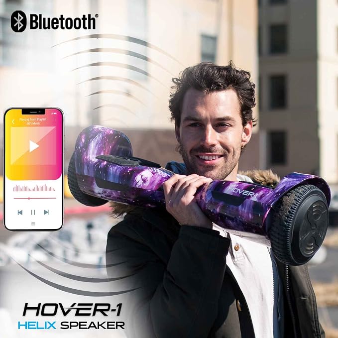 Hover-1 Helix Electric Self Balancing Scooter with 7MPH Top Speed, 4 Mile Range, 6HR Full-Charge, Built-in Bluetooth Speaker, Rider Modes: Beginner to Expert