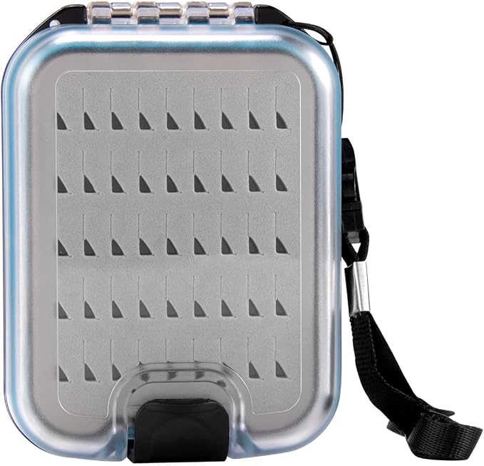 Dr.Fish Fly Fishing Box, Flies Storage Case Waterproof Silicone Double Sided Clam Fishing Jig Boxes Crappie Panfish Trout X-small