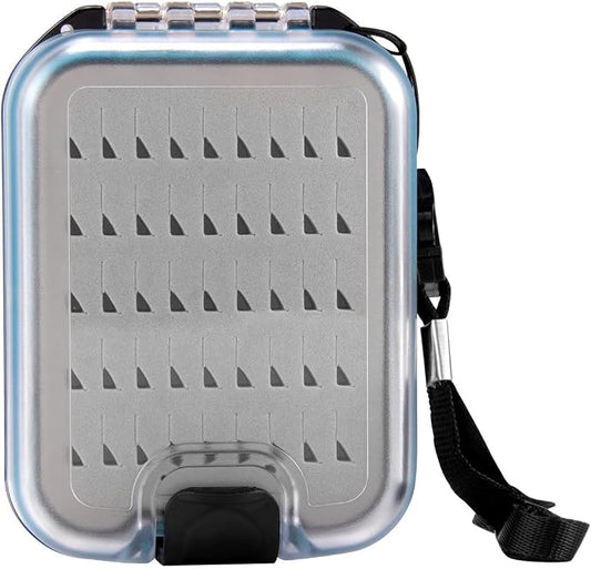 Dr.Fish Fly Fishing Box, Flies Storage Case Waterproof Silicone Double Sided Clam Fishing Jig Boxes Crappie Panfish Trout X-small