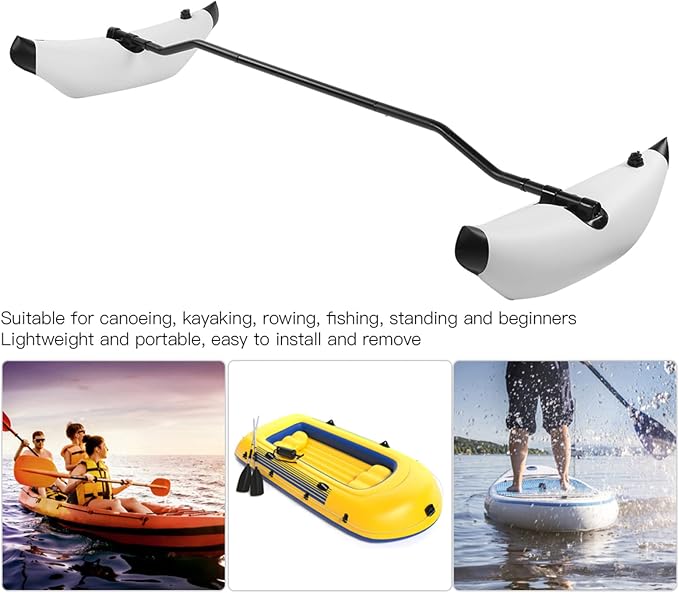 PVC Inflatable Kayak Outrigger Float Portable Higher Stability Balancing Canoe Outrigger Kit Balancing Boat Accessory