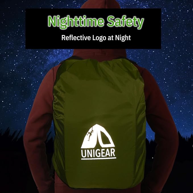Unigear Backpack Rain Cover Waterproof Rating 5000mm Ultraportable and Durable with 2 Anti-Slip Buckle Strap, Integrated Carry Pouch Design (Green, Small)