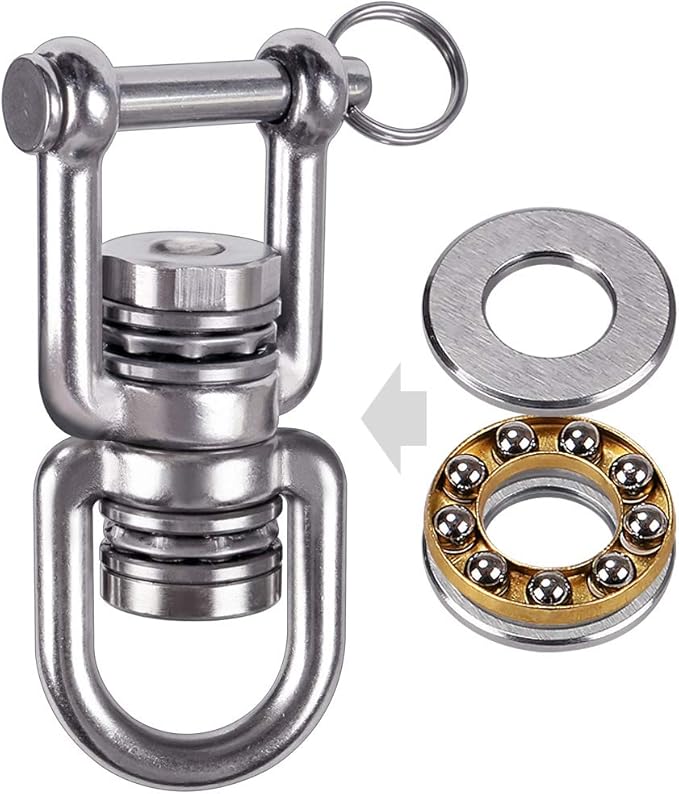 BeneLabel Swing Swivel with 2 Bearing, 360° Rotation, 770LB Capacity, Safest Rotational Device Hanging Accessory for Web Tree Swing, Aerial Dance, Children's Swing, Yoga Swing Sets