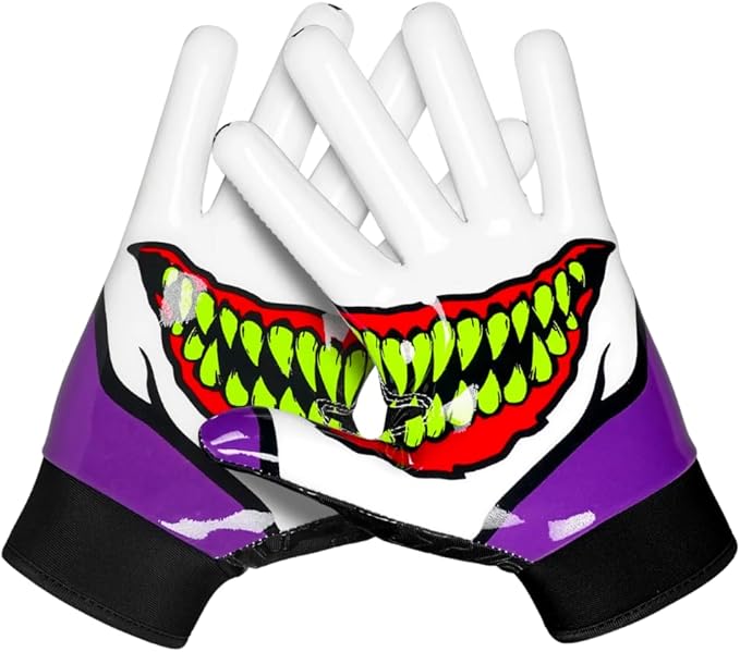 SLEEFS Football Receiver Gloves [1 Pair] - No Slip, Crazy Sticky Silicone Grip - Youth and Adult Sizes