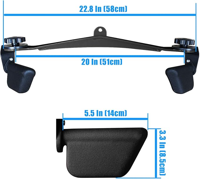 Adjustable Lat Pull down Bar, Cable Machine Attachments for Gym, Home Gym Fitness T-bar Row Pulldown Attachments, Lat Pull Down Machine Wide Grip Neutral Grip Handle