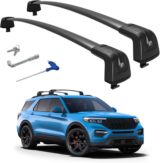 Roof Rack Cross Bars Compatible with Ford Explorer 2020-2026 with Lock, Aluminum 300lbs Heavy Duty Roof Rails Crossbars for Rooftop Cargo Carrier Luggage Kayak Canoe Bike Snowboard