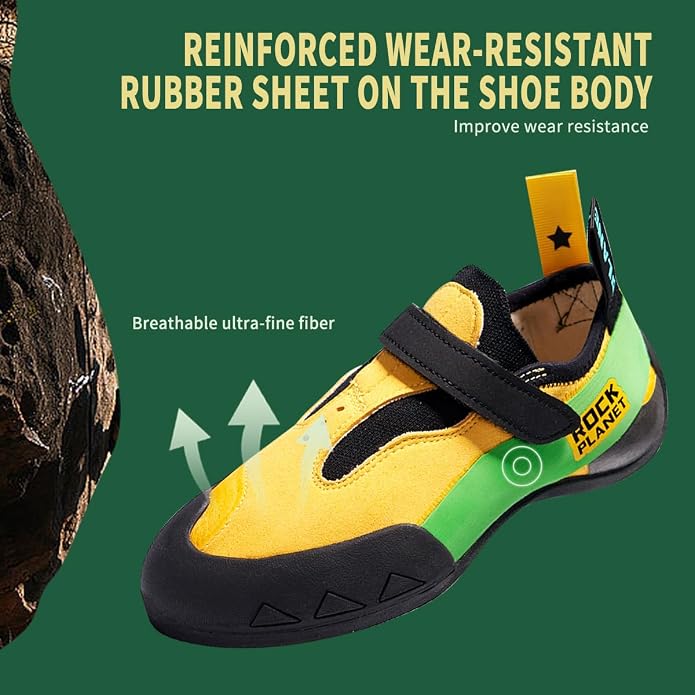 Climbing Shoes Men Lightweight Strong Anti-Slip Indoor Outdoor Rock Climbing Gym Training Beginner to Pro Performance