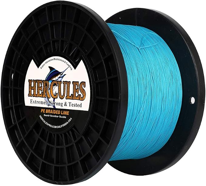 HERCULES Cost-Effective Super Cast 8 Strands Braided Fishing Line 10LB to 300LB Test for Salt-Water,109/328/547/1094 Yards(100M/300M/500M/1000M),Diam.#0.12MM-1.2MM,Hi-Grade Performance,Variety Colors
