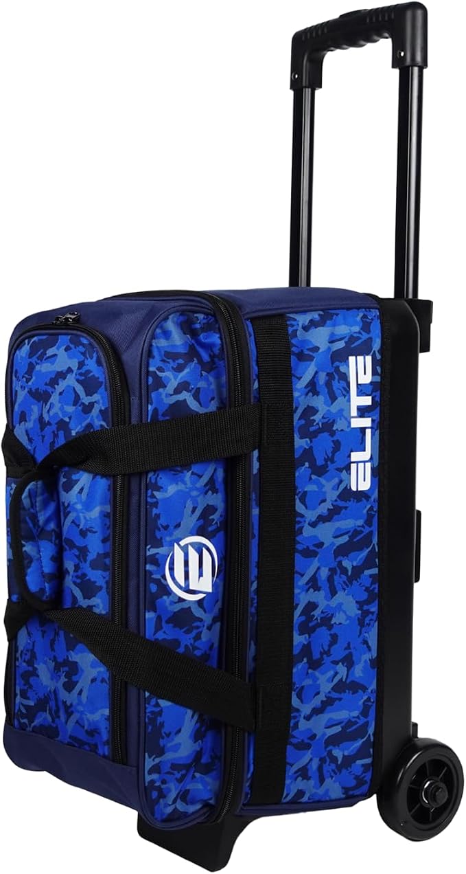 ELITE Basic Bowling Bag Double (2) Ball Roller with Rolling Wheels