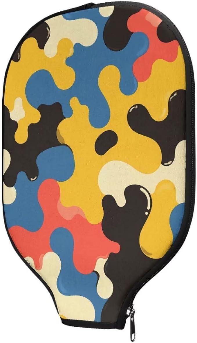 Blue Camo Corgi Pattern Print Pickleball Paddle Covers Only Paddles Holder Sleeve Fits Most Rackets