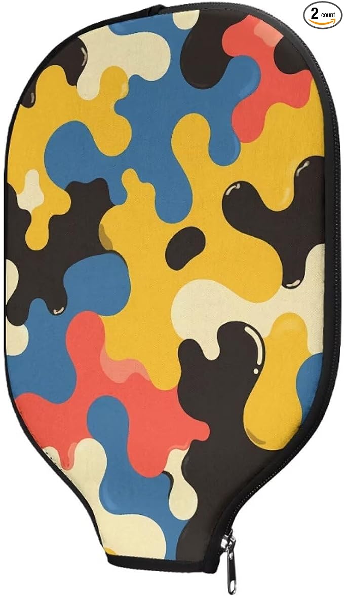 Blue Camo Corgi Pattern Print Pickleball Paddle Covers Only Paddles Holder Sleeve Fits Most Rackets