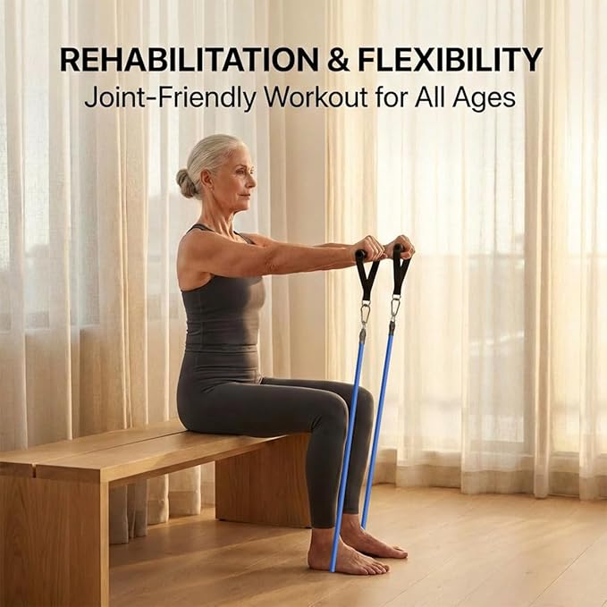 VEICK Resistance Bands Set, 10-150 LBS Stackable Exercise Bands with Handles, Ankle Straps & Door Anchor, Workout Bands for Home Gym, Yoga, Pilates, Physical Therapy for Men Women