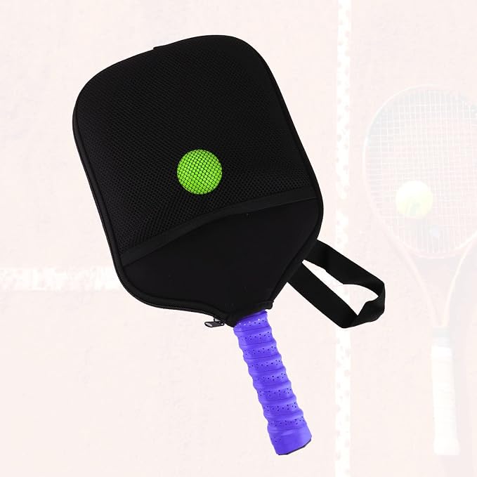 SAVITA 2PCS Pickleball Paddle Covers, Neoprene Paddle Cover with Inner Pockets and Handle Strap Pickle Racket Cover Pickleball Racket Case Pickleball Racket Cover Bag (Black)