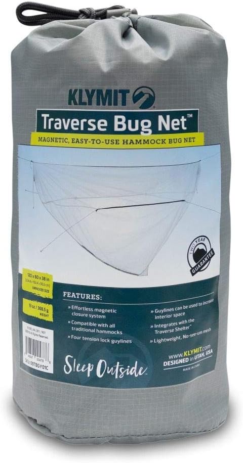 Klymit Traverse Mesh Net, Bug Net for Hammock Camping and Sleeping