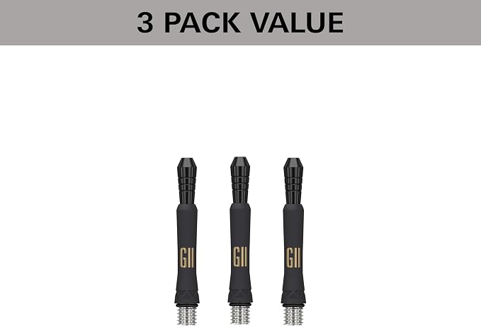Target Darts Phil Taylor Gen 11 Power 9-Five Shafts, Raw Power Titanium Dart Shafts Pack of 3 | Phil Taylor G11 Black Shaft Set, Professional Dart Accessories – Short/Intermediate/Medium Length