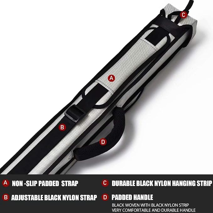 Collapsar 2X2 Pool Cue Hard Case Nylon/Leatherette Billiard Sitck Carrying Cases