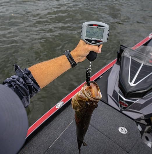Rapala Touch Screen Tourney Scale 15 lb, Digital Fishing Scale with Memory Storage, Water-Resistant Design and Built-in Fish-Friendly Gripper, Includes 8-Piece Culling System