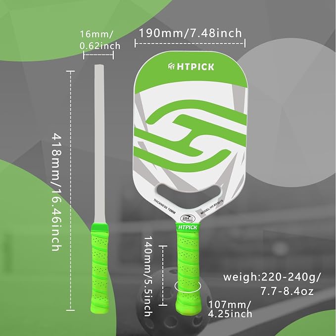 Pickleball Paddles | T700 Carbon Fiber Pickleball Paddle with Aero Throat | Hot-Press Moulding | 16mm Polymer Core | Specifically Engineered for Swing Speed and Manoeuvrability