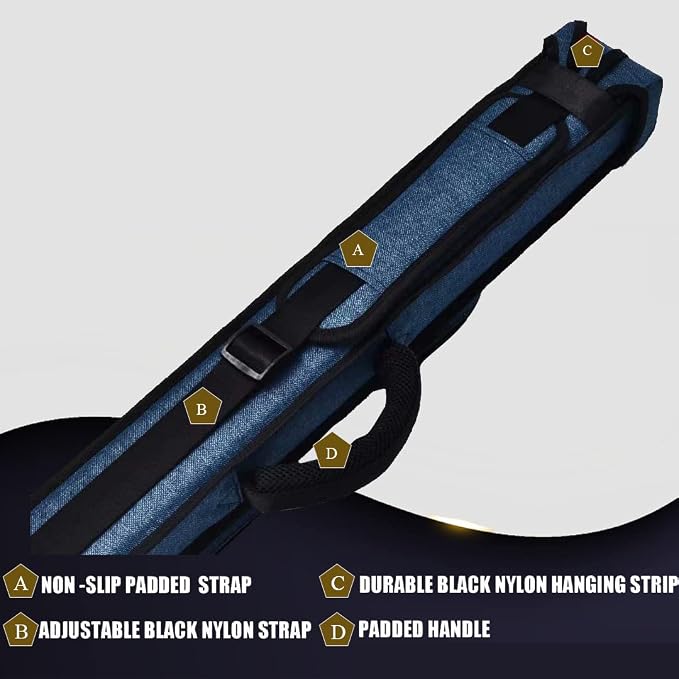 Champion 2X2,2X3,3X4 Nylon/Leatherette Billiard Pool Cue Stick Hard Case