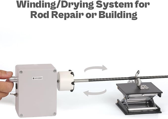 OJYDOIIIY Fishing Rod Repair Kit,Rod Building Kit and Supplies,Wrapping and Winding Machine for Epoxy Drying