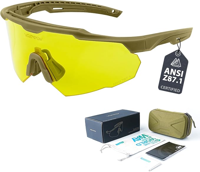Shooting Glasses Anti Fog with High Definition Lenses, ANSI Z87+ Certified Tactical Safety Glasses for Men Women