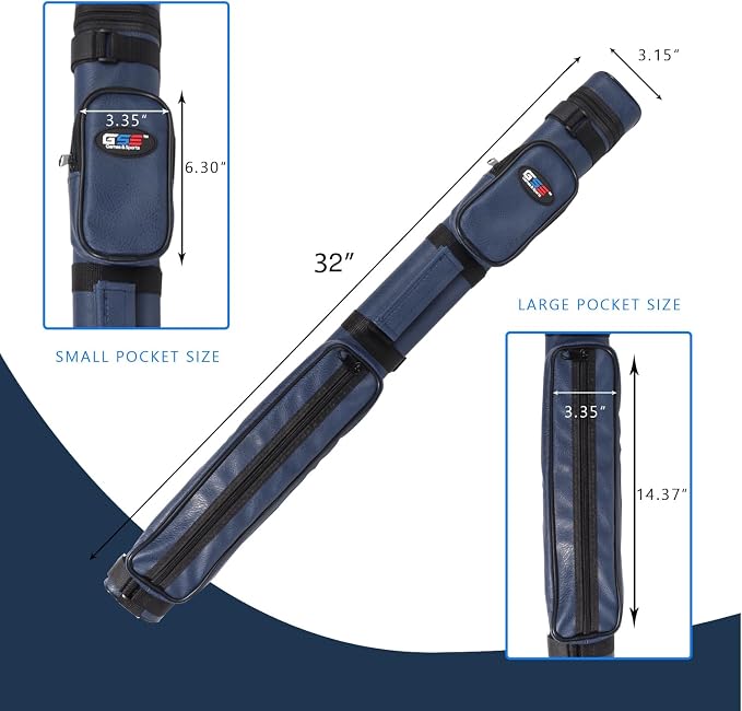 GSE Games & Sports Expert 2x2 Deluxe Hard Billiard Pool Cue Stick Carrying Case, Billiard Cue Case, Billiards Accessories (Several Colors Available)