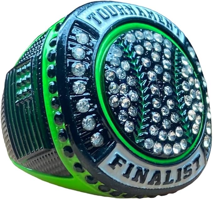 Legacy Rings 1 or 12 Pack Neon Green Baseball Softball Championship Trophy Ring Award for Tournament Champion or Finalist