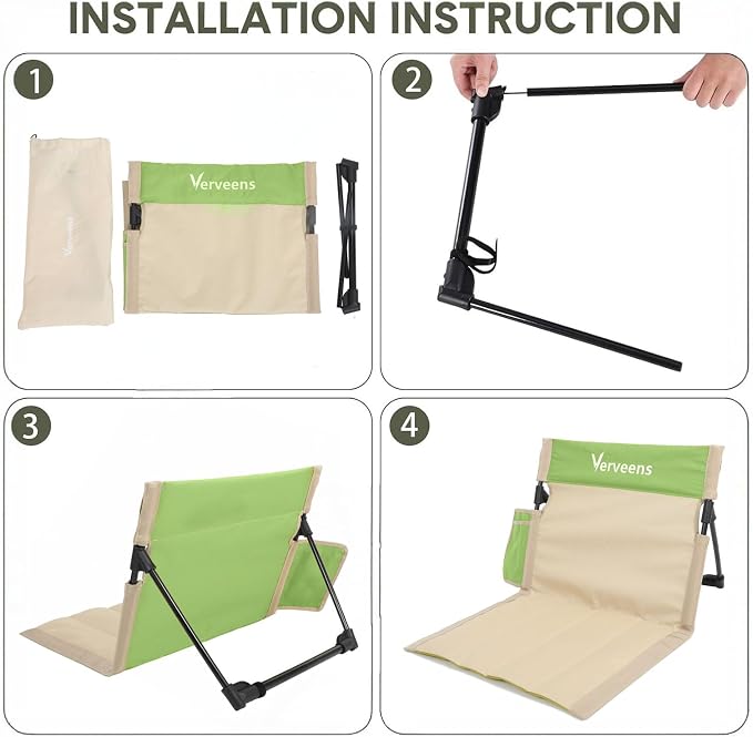 Extra Large Foldable Camping Chair with Cup Holder,Ultra-Light Portable Beach Chair with Carry Bag for Sunbathing Swimming Poolside Picnic Lawn Road Hiking Trips (Green)