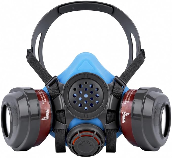Parcil Distribution Full Face Respirator Mask with Filters – Durable Full Face Respirator Mask, Bayonet Filter Compatible
