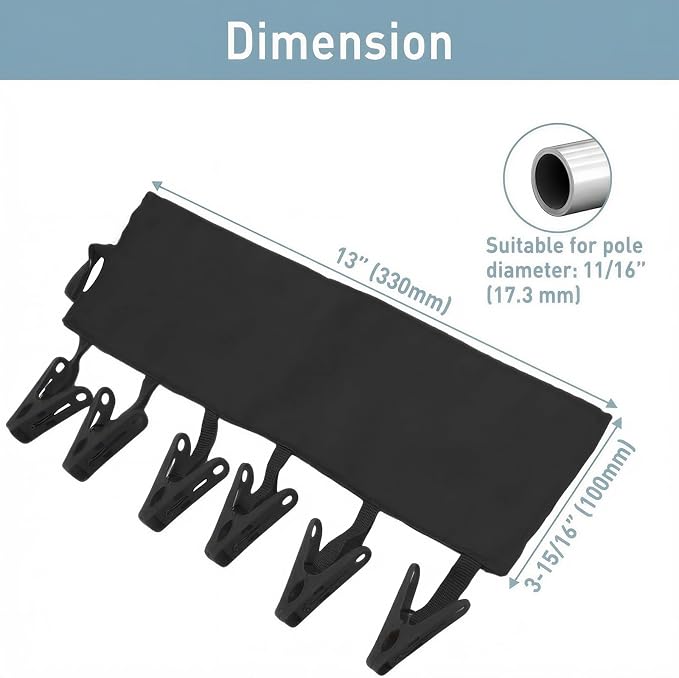 TamBee Travel Hanger Clips, Cruise Ship Essentials Portable Folding Clothes Hanger Clips Towel Drying Rack Sock Dock Swimsuit Drying Rack Hanger with 6 Clips Pack of 3 (Black,Blue,Red)