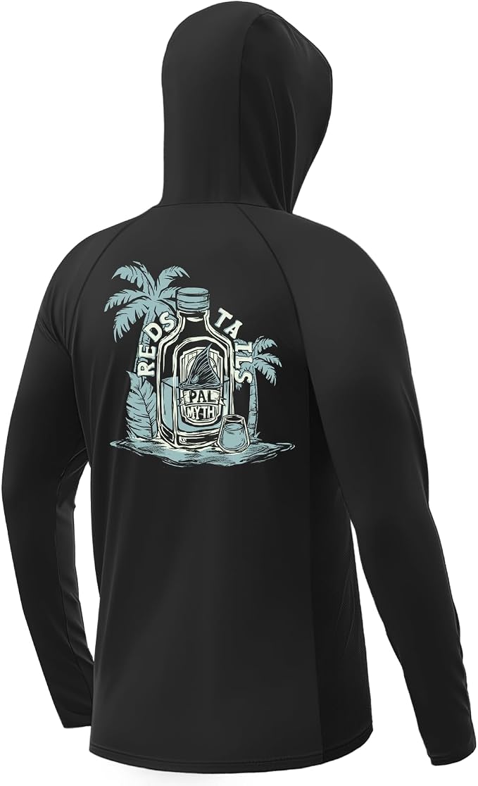 Palmyth Fishing Hoodie for Men Long Sleeve Sun Protection UV UPF 50+ Shirts | Hidden Zipper Pocket, Thumb Loops, Quick-Dry, Side Mesh Panels, Lens Cleaning Cloth, 4-Way Stretch