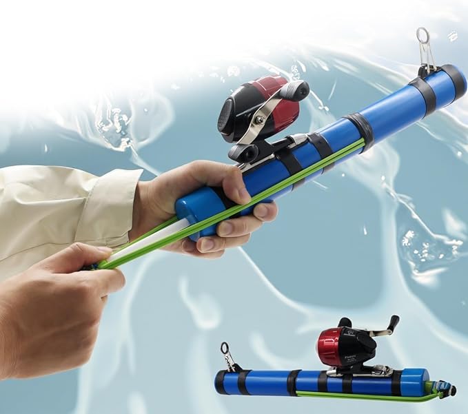 SUFFUSE Fishing Rod, Compact Catapult Fishing Pole, Portable Freshwater and Saltwater Fishing Lures Suitable for Outdoor Hunting and Traveling