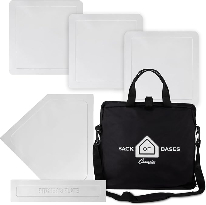 Champion Sports Throw Down Base Sets – Durable Baseball & Softball Practice Bases for Indoor & Outdoor Training