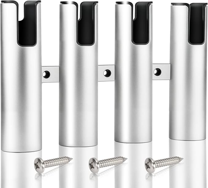Aluminum Fishing Boat Rod Holder, 3/4 Link Tube Rod Rack, Marine Grade Aluminum Rod Mount for Boats & Yachts, Silver