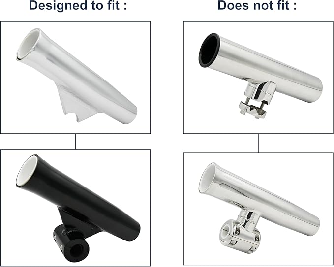 Vinland Marine Flared Fishing Rod Holder Insert Sleeves Pack of 8, Fishing Rod Holder Liner for Aluminum Rod Holder, for T Top Rod Holder, for clamp on Rod Holders for Boat