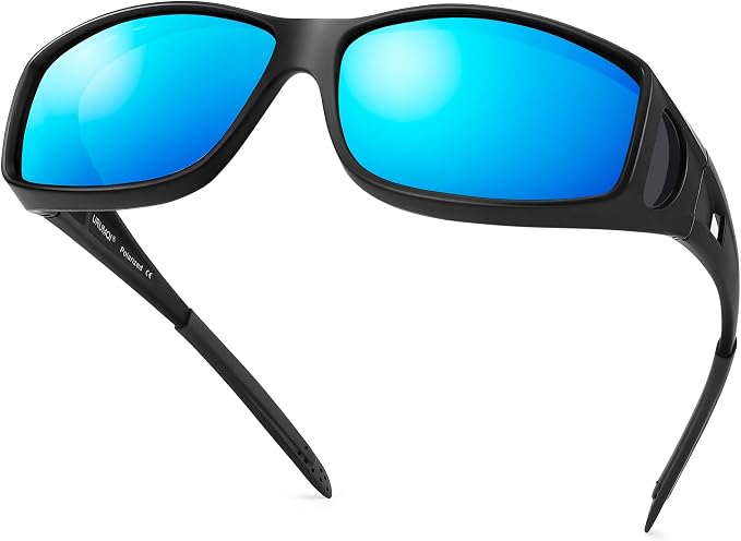 URUMQI Polarized Sunglasses Fit Over Glasses for Men Women, Wraparound Sun Glasses UV400 Protection for Driving Fishing