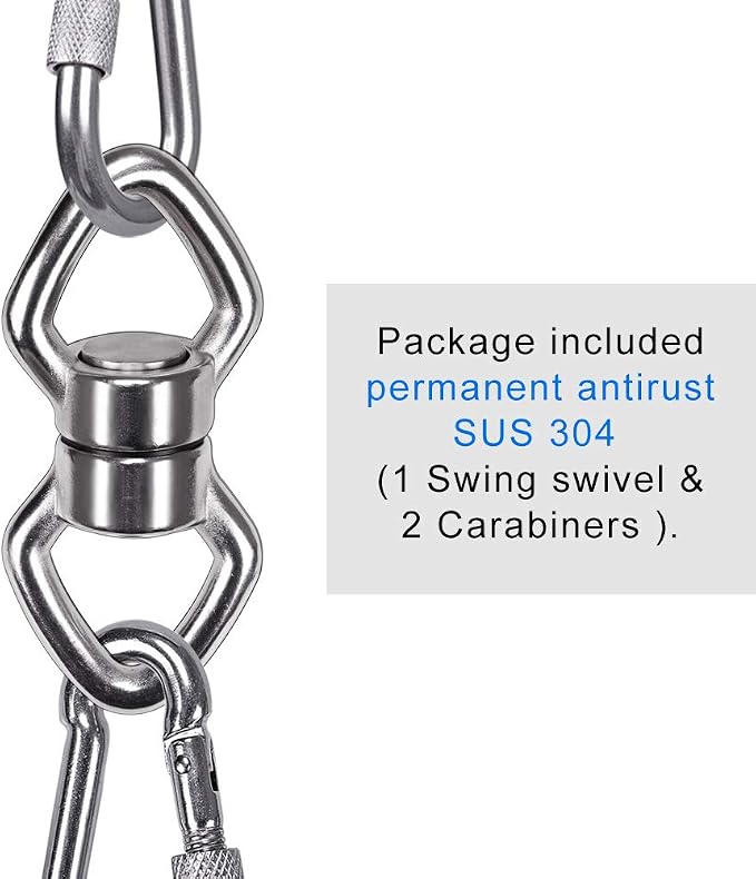 BeneLabel Swing Swivel with 2 Carabiners, 770LB Capacity, Safest Rotational Device Hanging Accessory with 2 Bearing for Aerial Silks Dance, Web Tree Swing, Children's Swing, Yoga Swing Sets