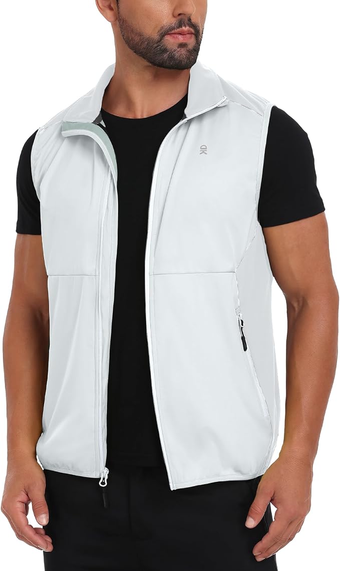 Little Donkey Andy Men's Water-resistant Outerwear Vests, Stretch Windproof Vest for Cycling, Running, Golf