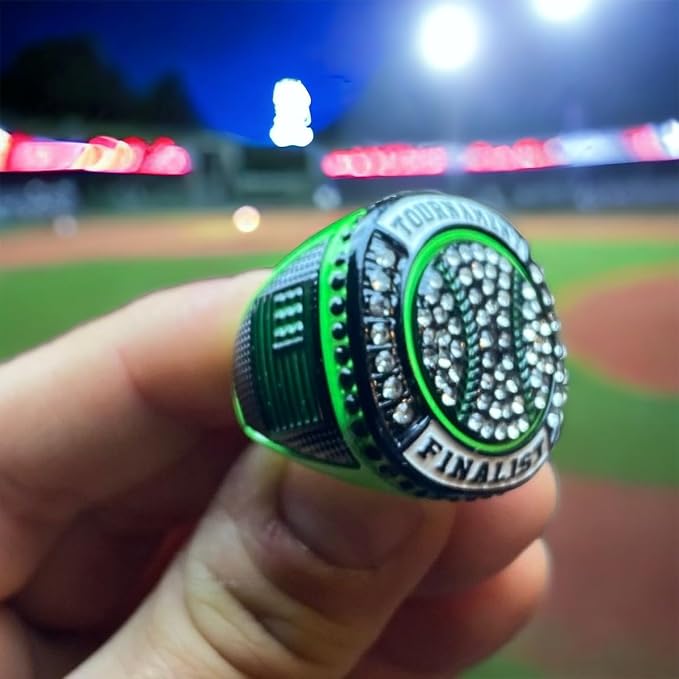 Legacy Rings 1 or 12 Pack Neon Green Baseball Softball Championship Trophy Ring Award for Tournament Champion or Finalist
