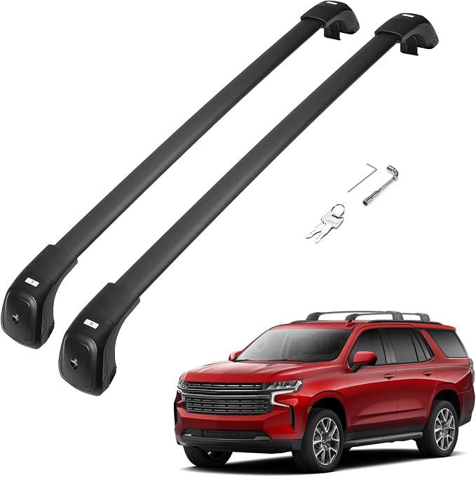 JOYTUTUS 300LBS Lockable Roof Rack Compatible with Chevy Suburban, Tahoe, GMC Yukon & Yukon XL, Cadillac Escalade ESV 2021-2026, Anti-Theft Aluminum Car Crossbars Crossbar for Rooftop Cargo Carrier
