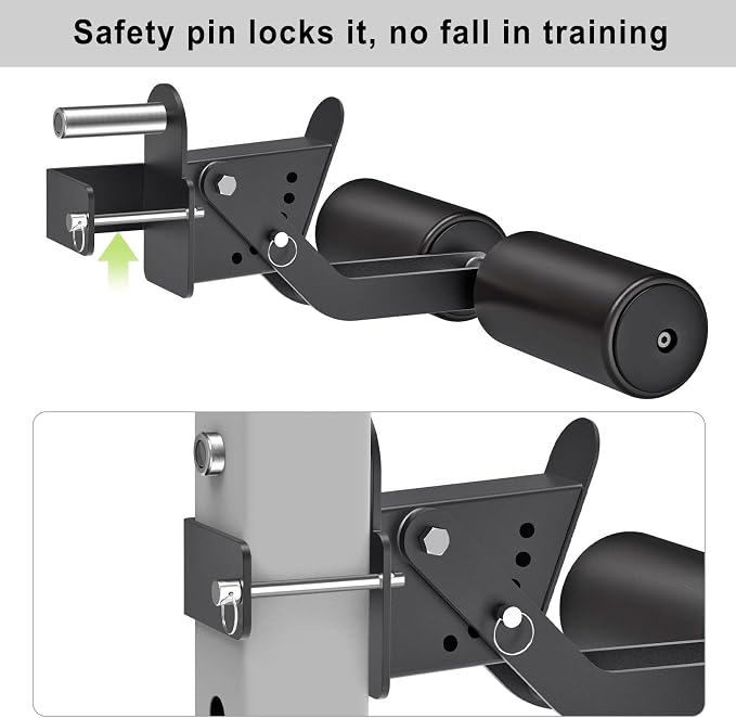 Nordic Hamstring Curl Attachment, Dip Bar, Belt Squat & Safety Spotter Arms for 2"x2" & 3"x3" Power Racks, Home Gym Strength Training Accessories