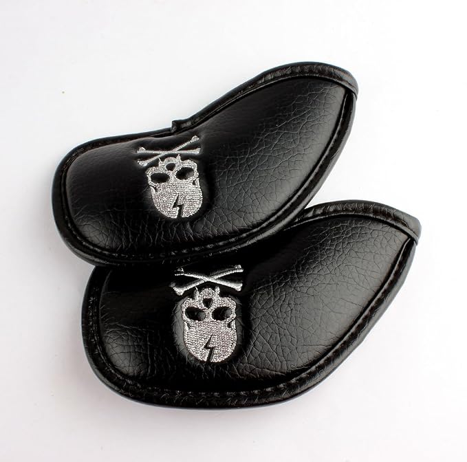 Craftsman Golf Skull Skeleton Black Golf Club Head Covers Headcover for Woods Driver and Hybrids Irons